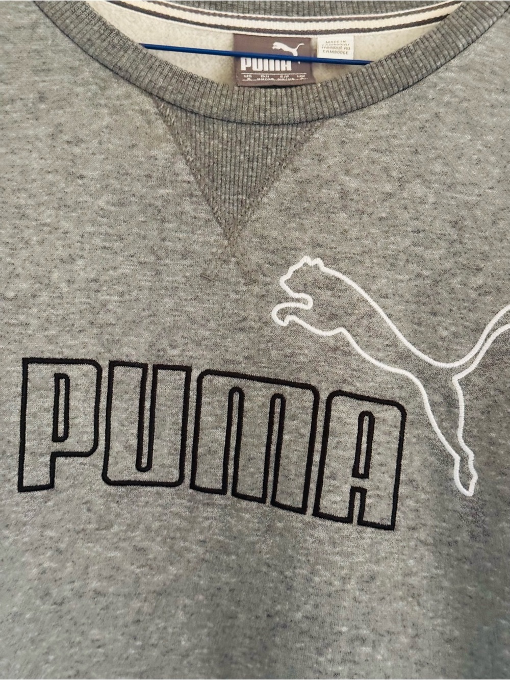 Puma Gray Crewneck Sweatshirt with Logo - Picture 2 of 9